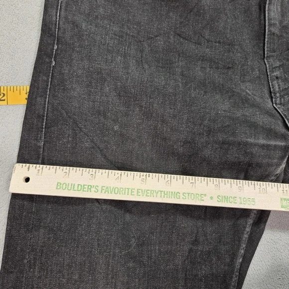 SPAO Jeans Mens 34x26 Black Tapered Selvedge Denim Zip Fly Stretch Casual Pants